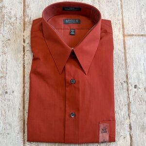Arrow Men's Burnt Orange Long Sleeve Dress Shirt NWT XL 17